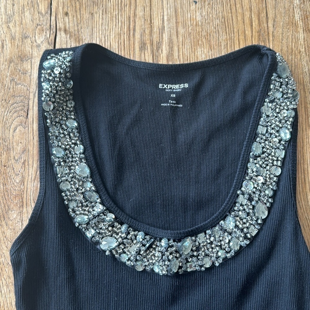 EXPRESS Sexy Basic Rhinestone Tank - Picture 3 of 7